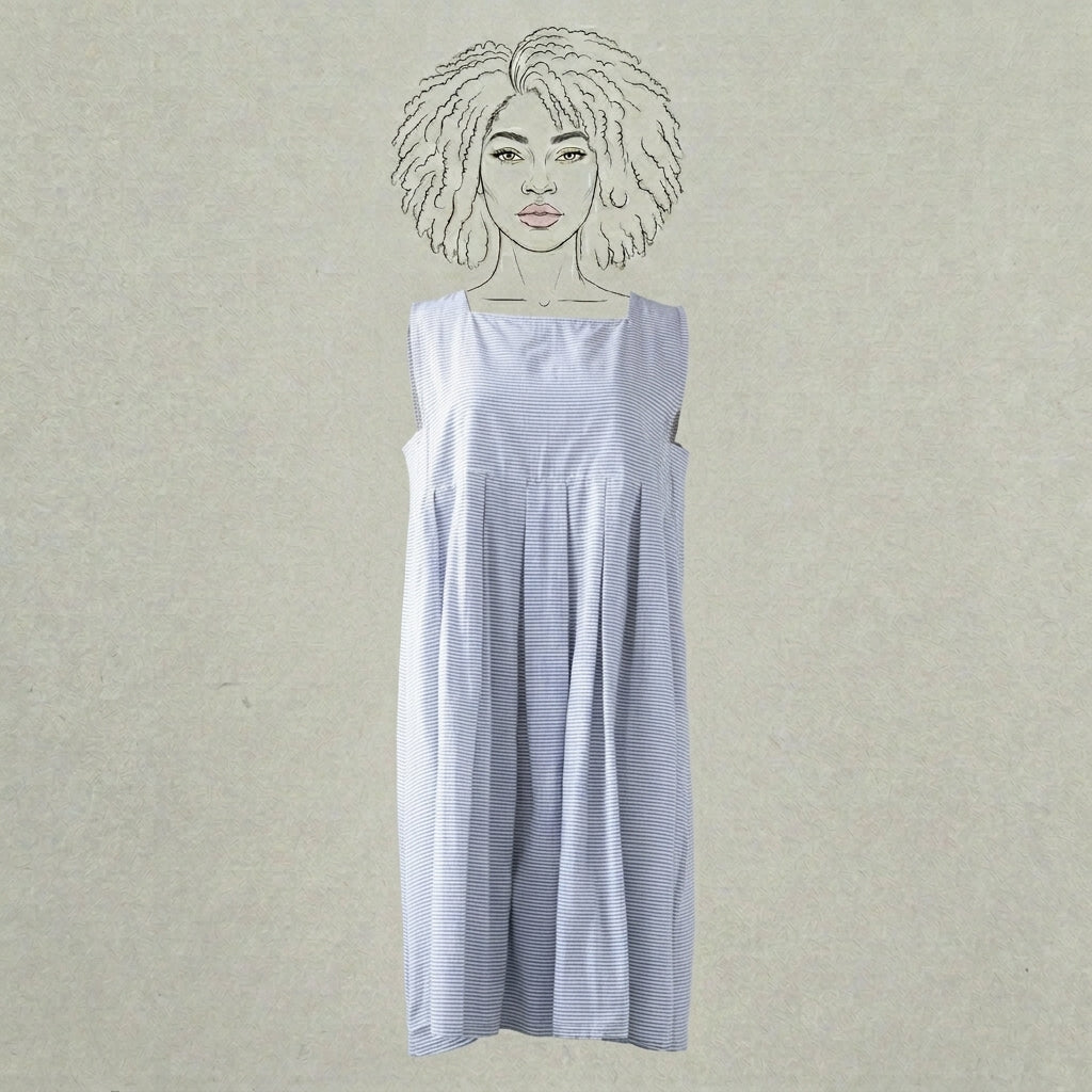 Design Shop Cotton Ticking Sarah Dress, Large