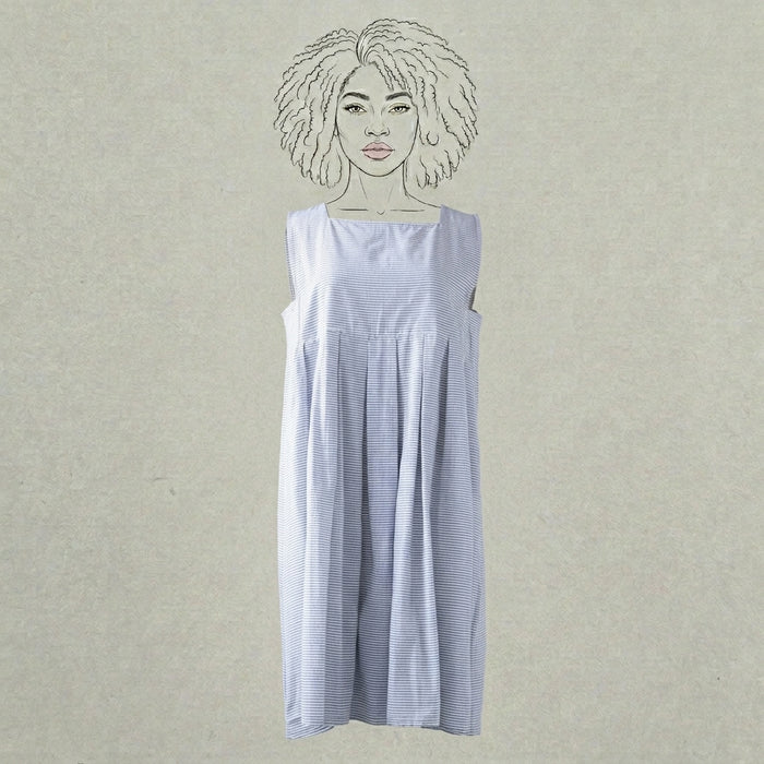 Design Shop Cotton Ticking Sarah Dress, Large