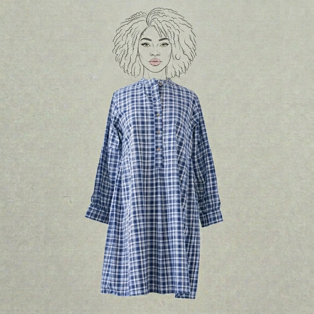Design Shop Cotton Madras Plaid Tunic, Small