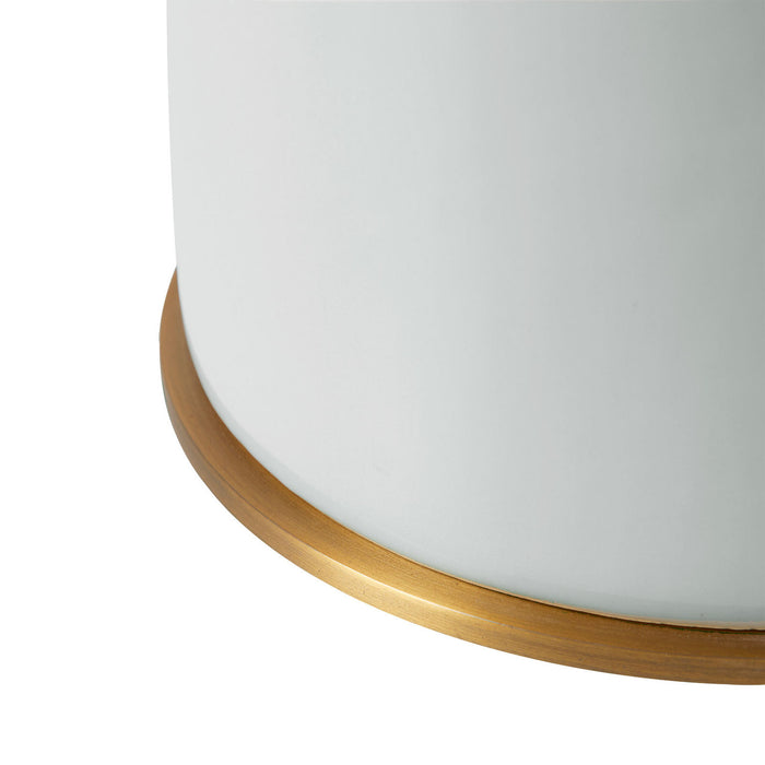 Villa & House Draper Lamp with Shade 17-inch White Linen, with Gold, Graphite Glow
