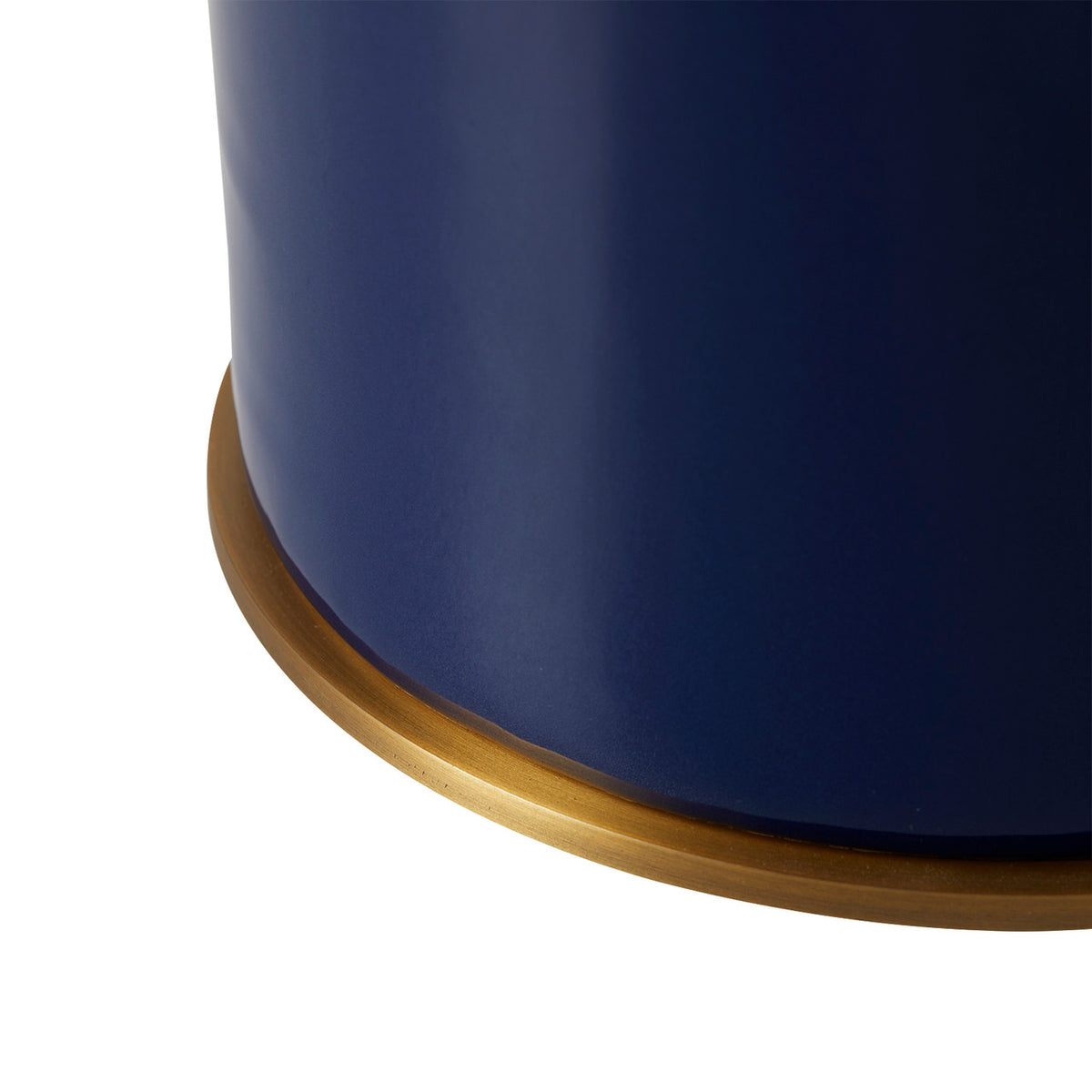 Villa & House Draper Lamp with Shade 17-inch White Linen, with Gold, Nocturne Blue