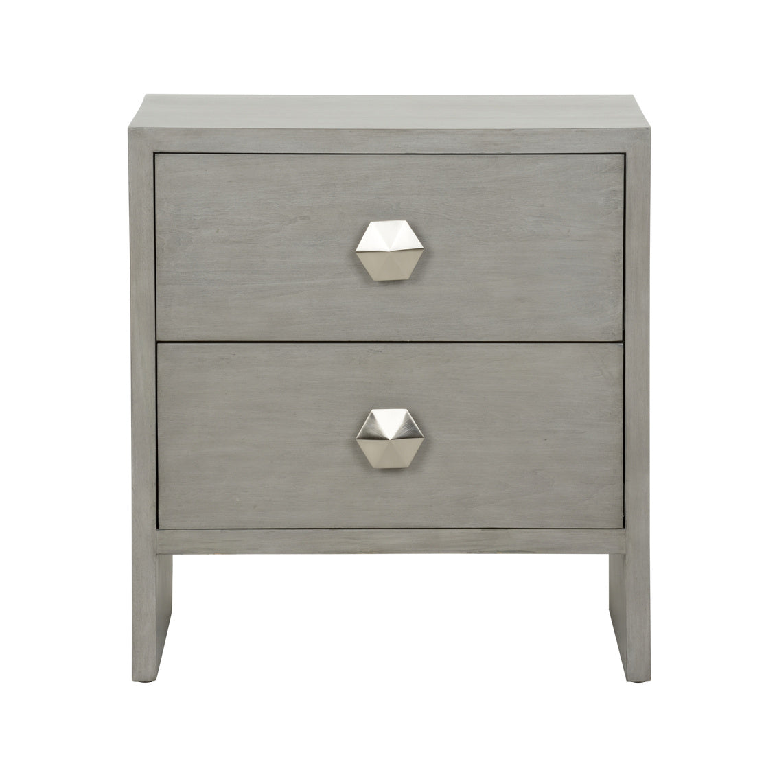 Chelsea House Moxy Bedside Table 2 Drawer - Gray