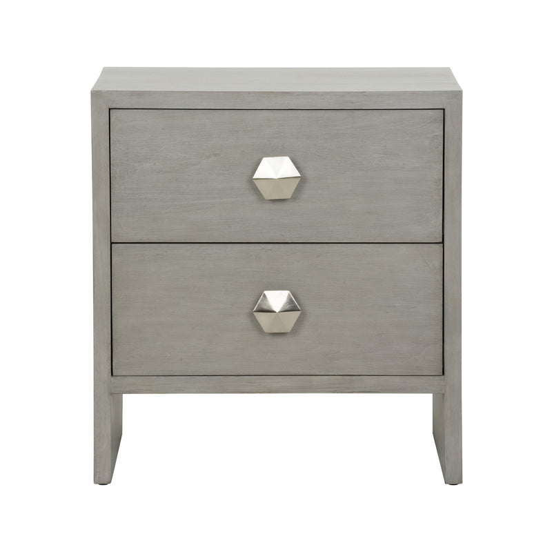 Chelsea House Moxy Bedside Table 2 Drawer - Gray