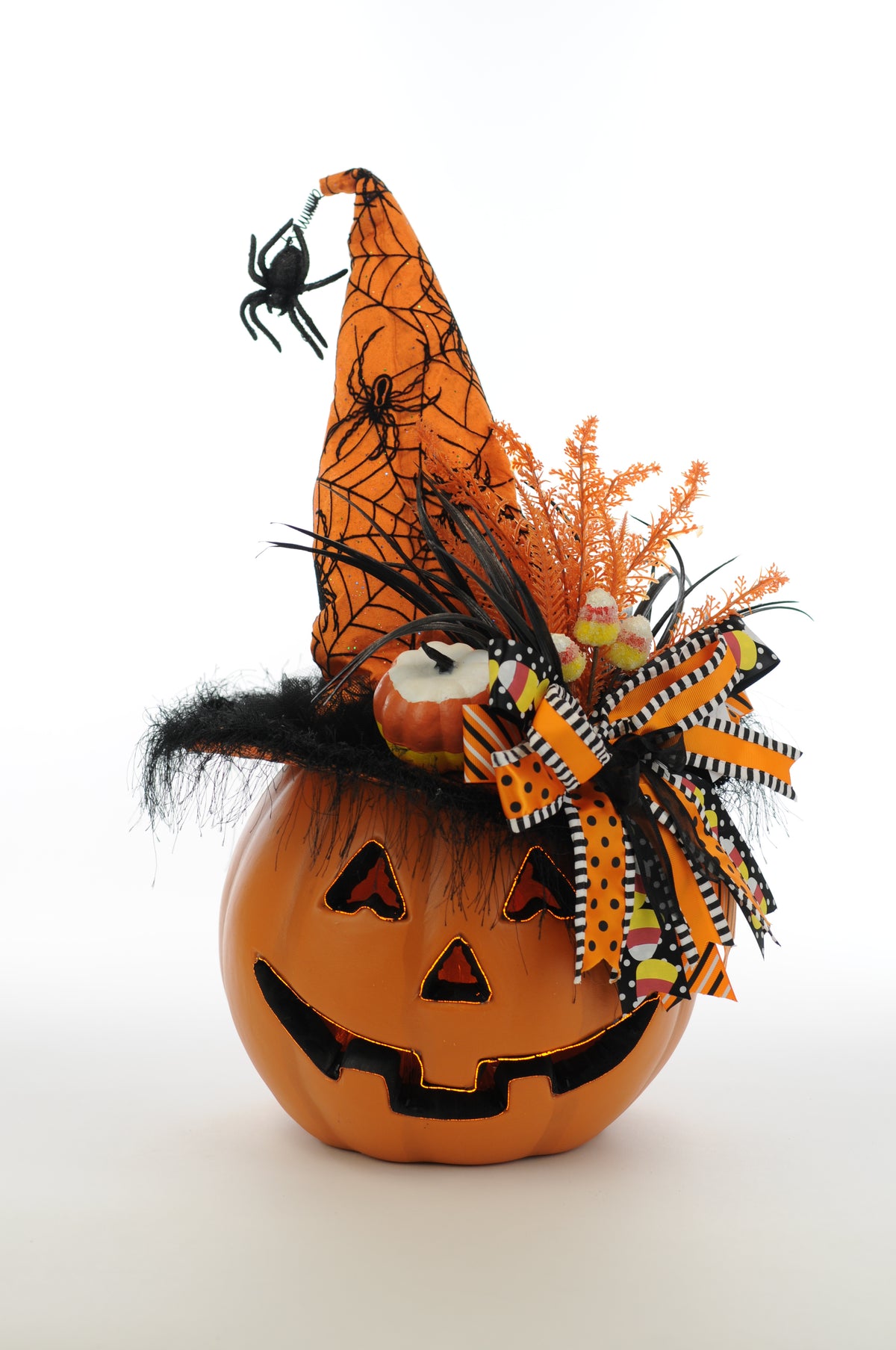 Karen Didion Lighted  Candy Corn Pumpkin Door Decor