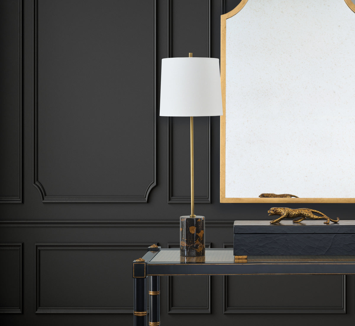 Chelsea House Lambeth Table Lamp-Brown  Marble