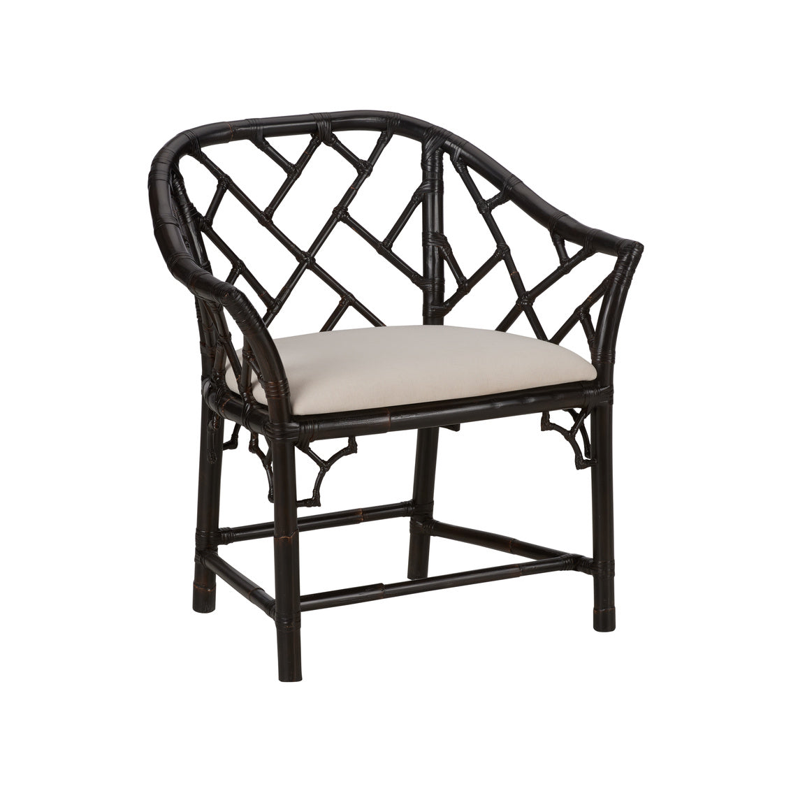 Chelsea House Chippendale Bamboo Arm Chair - Cracked Pepper