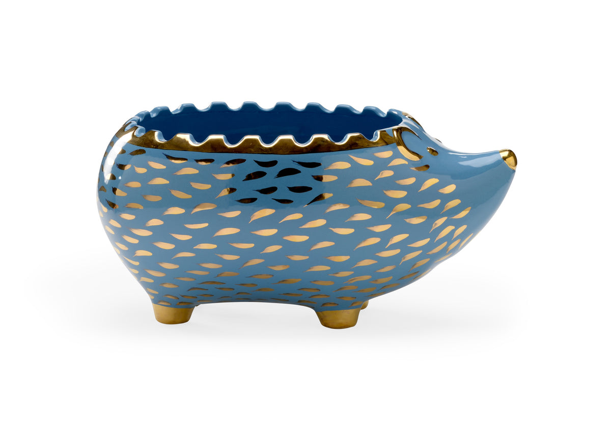 Chelsea House Hedgehog Bowl - Blue/Gold