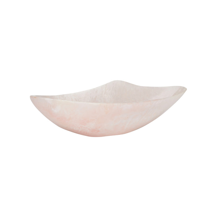 Pink marble bowl on a white background
