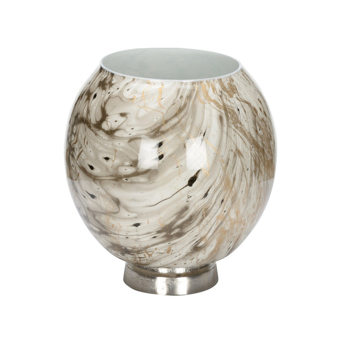 Marble-patterned vase on a white background