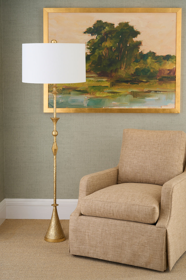 Chelsea House Gia Floor Lamp - Textured Gilt