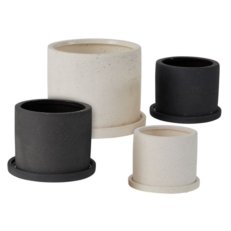 Design Shop Easton Pot with Saucer 5"x 3.5", Set of 2