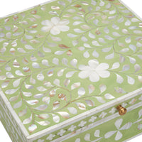 Chelsea House Bone Inlay Box-Green