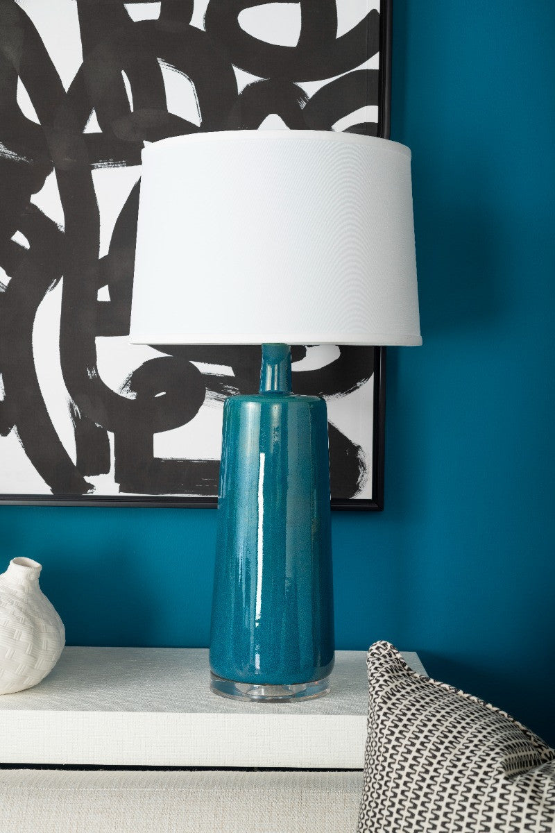 Villa & House Edgware Lamp Without Shade, Green Lapis