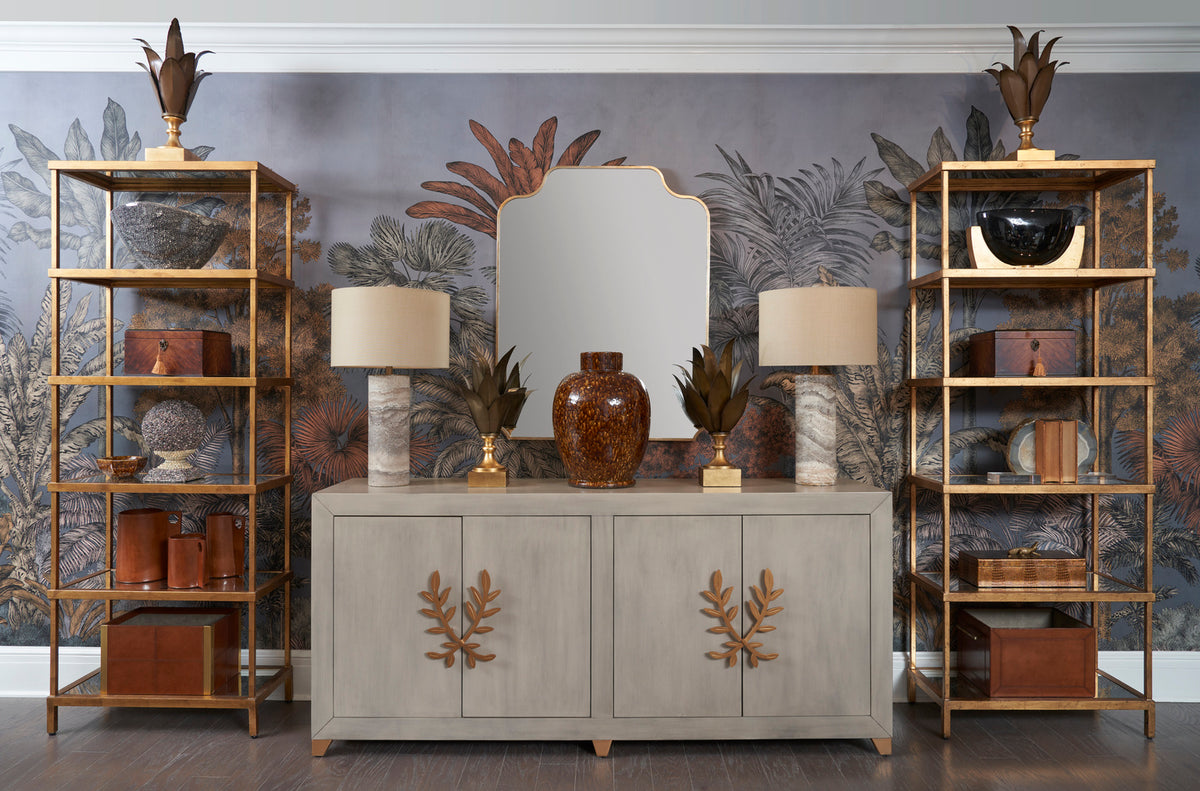 Chelsea House Gray Marble Column Lamp