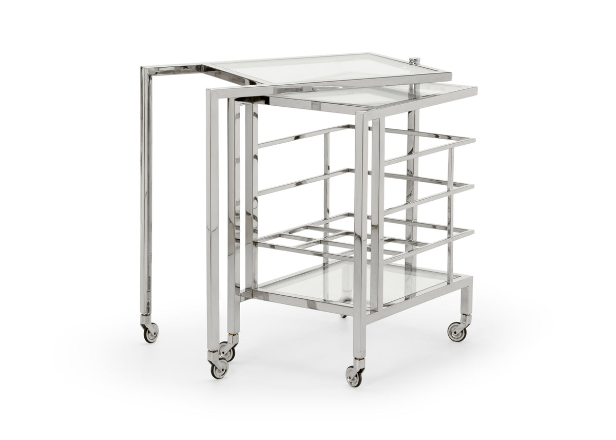 Chelsea House Rankin Bar Cart - Nickel