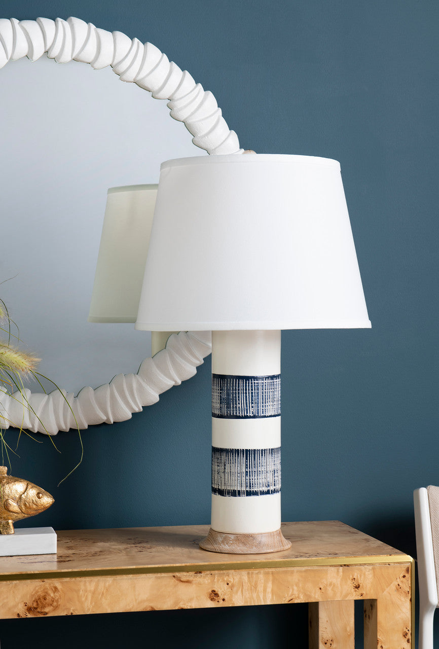 Villa & House Elena Lamp Without Shade, Blue and White
