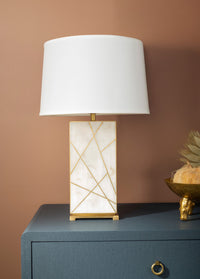 Villa & House Elgin Lamp Without Shade, Alabaster