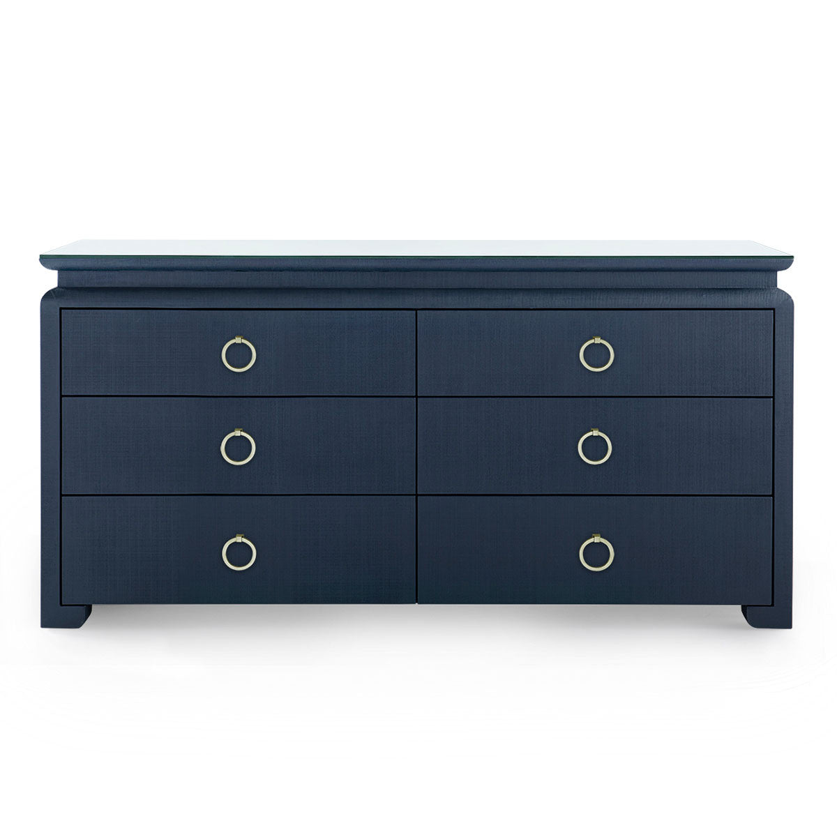 Villa & House Elina Extra Large 6-Drawer with Glass Top, Storm Blue