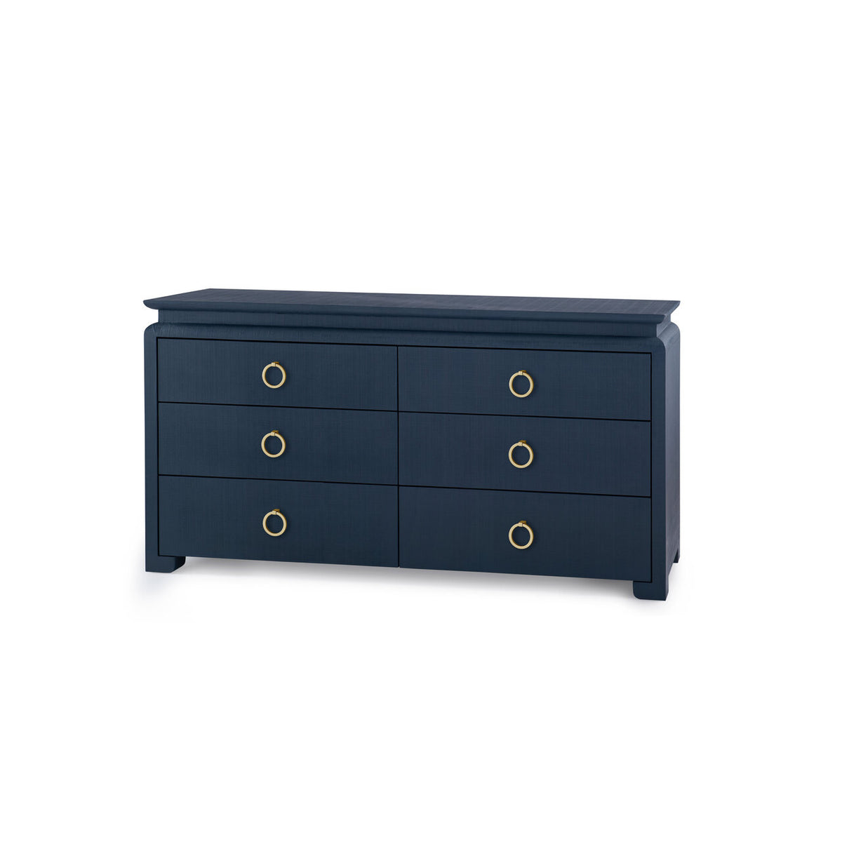 Villa & House Elina Extra Large 6-Drawer with Glass Top, Storm Blue