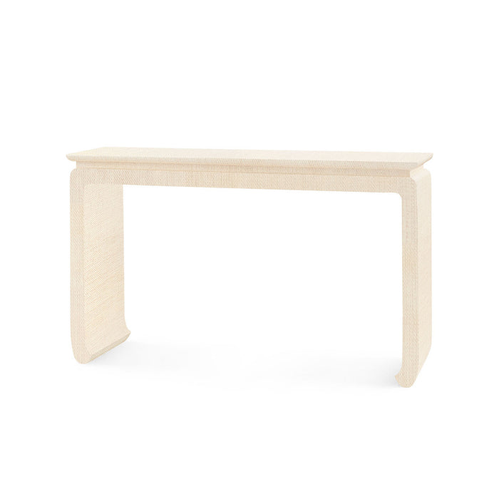Villa & House Elina Console with Glass Top, Natural Twill