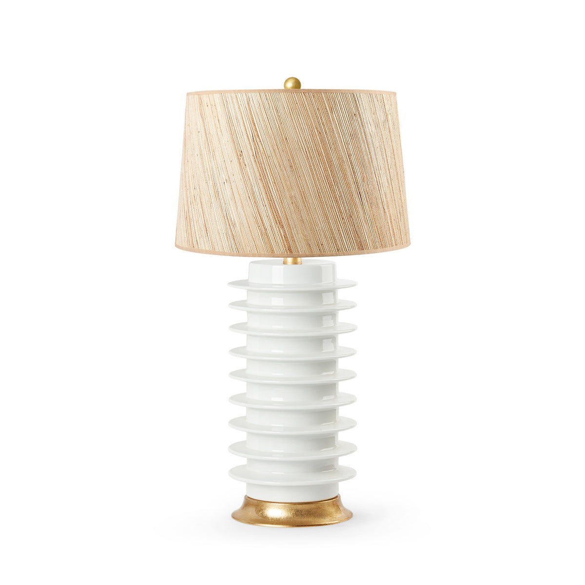 Villa & House Elektra Lamp with Shade 17-inch Papyrus, with Gold, Cool White