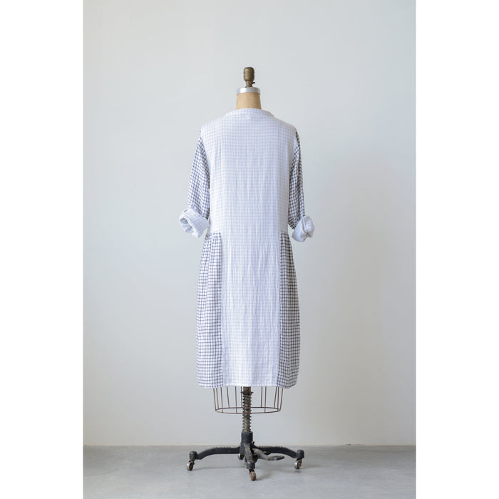 Design Shop Double Cloth Cotton Mason Dress, Large