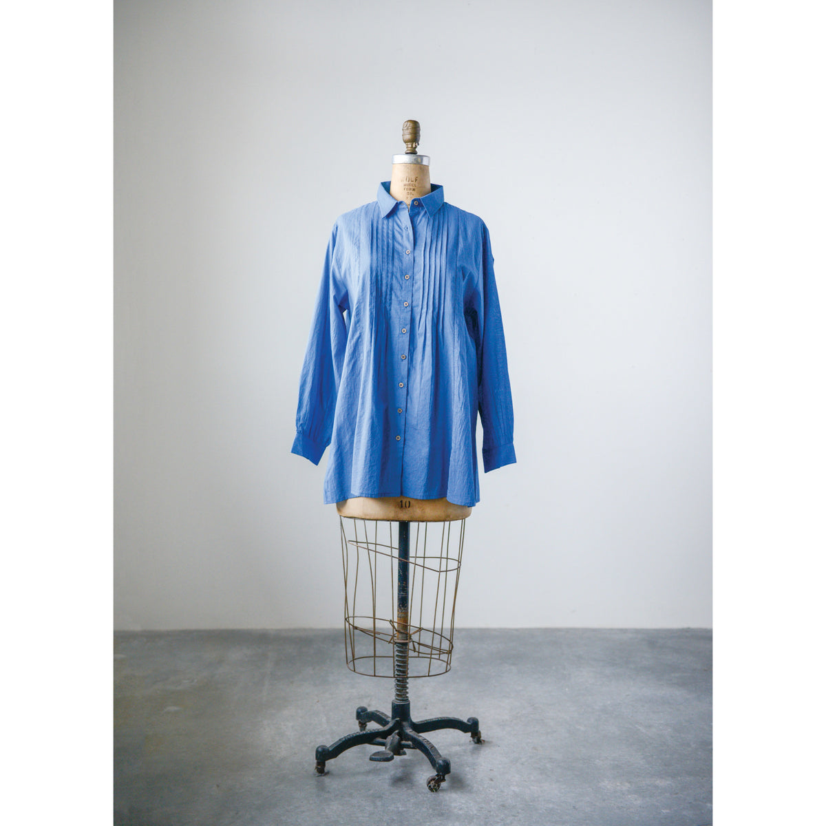 Design Shop Cotton Voile Pleated Favorite Shirt, Large