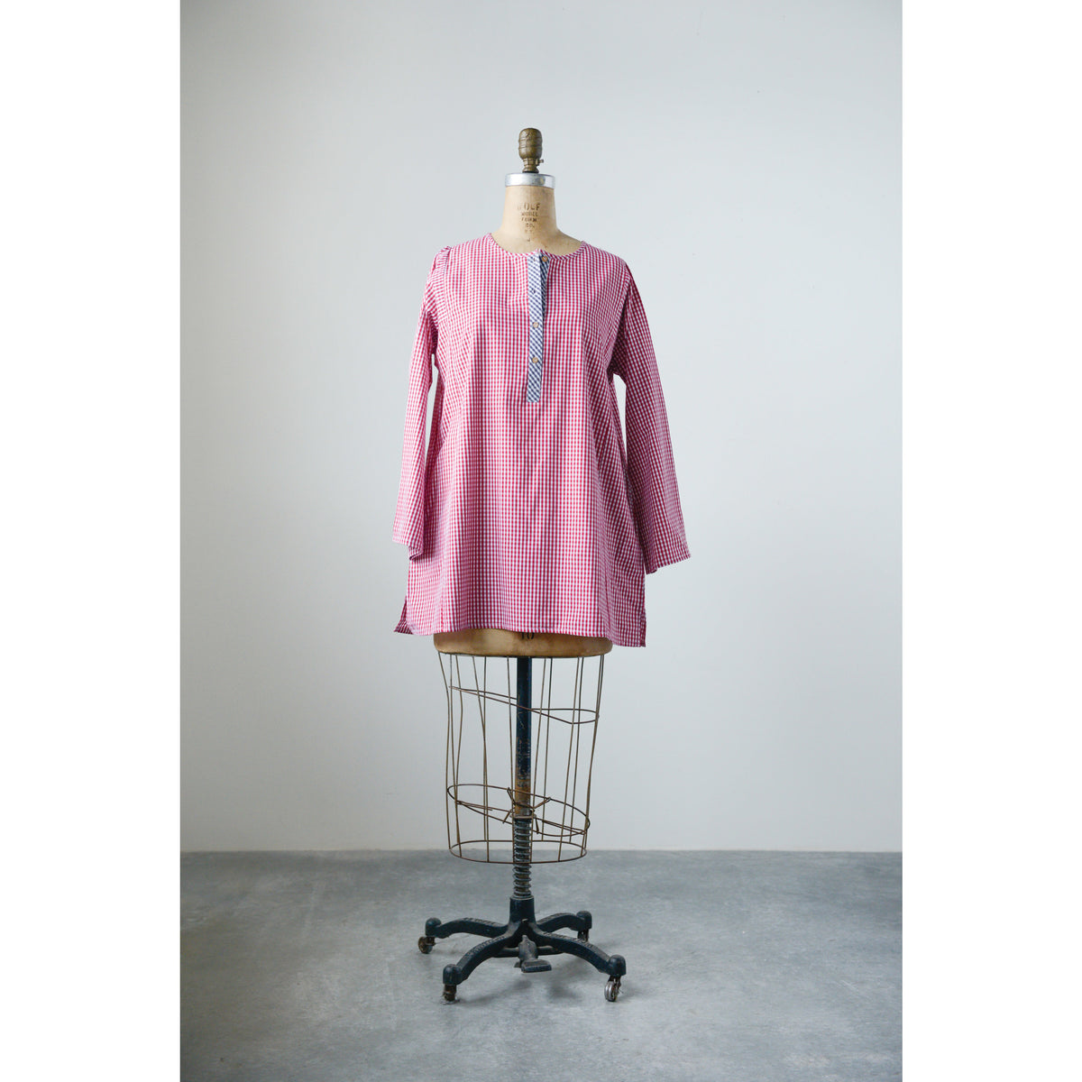 Design Shop Cotton Woven Gingham Nellie Shirt, Large