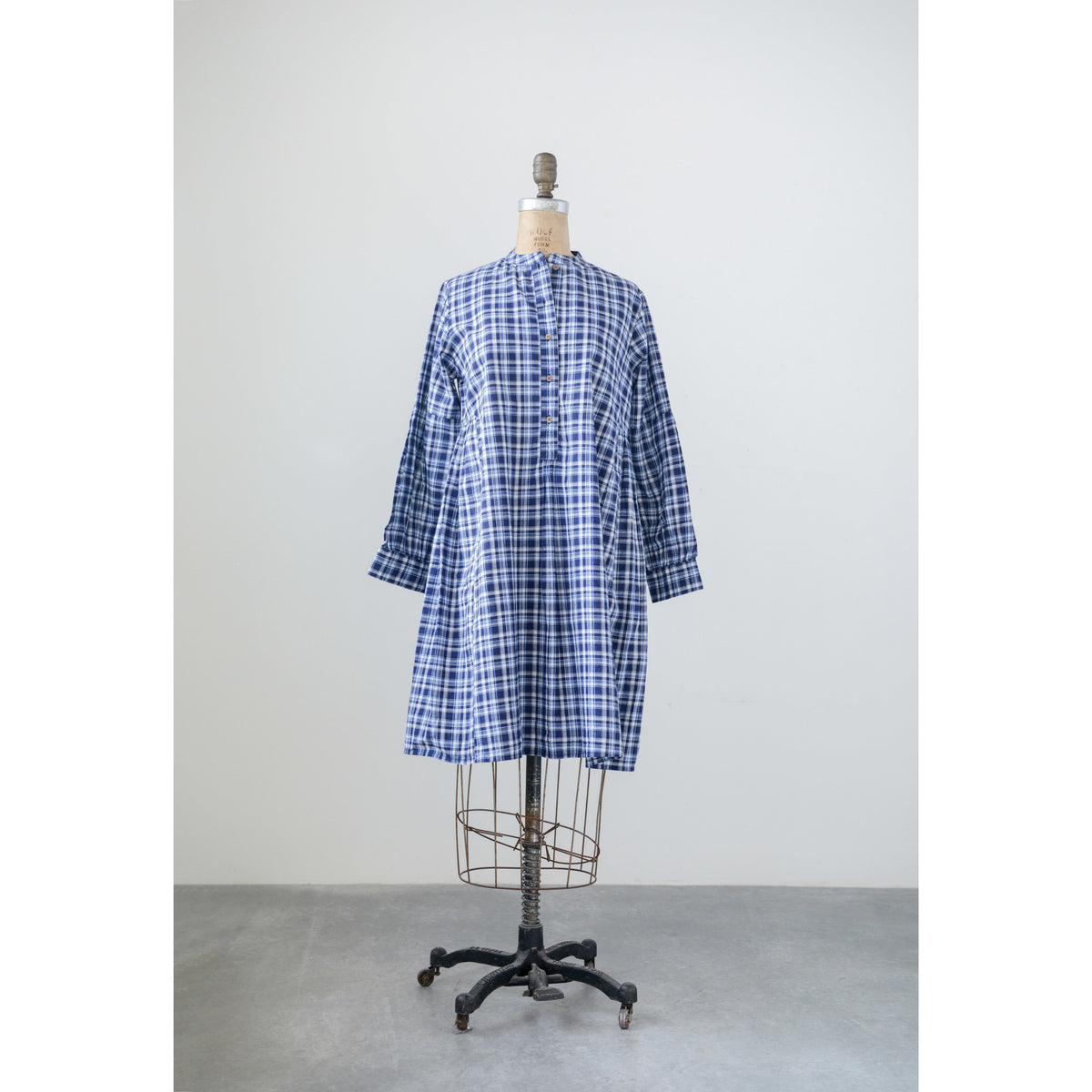 Design Shop Cotton Madras Plaid Tunic, Extra Large