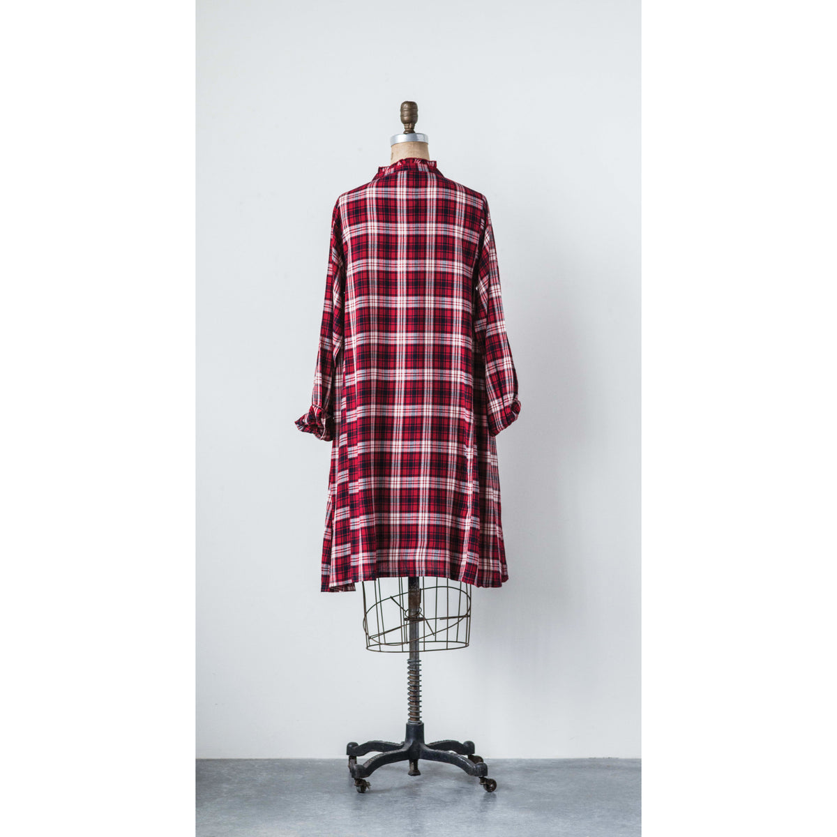Design Shop Rayon Jill Plaid Dress, Small