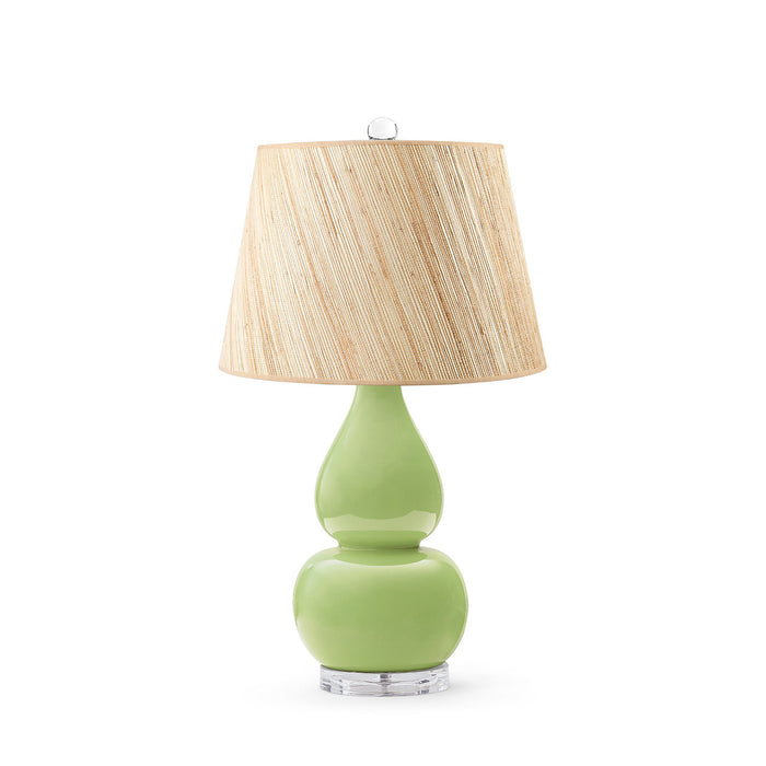 Villa & House Emilia Lamp with Shade 16-inch Papyrus, with Nickel, Light Green