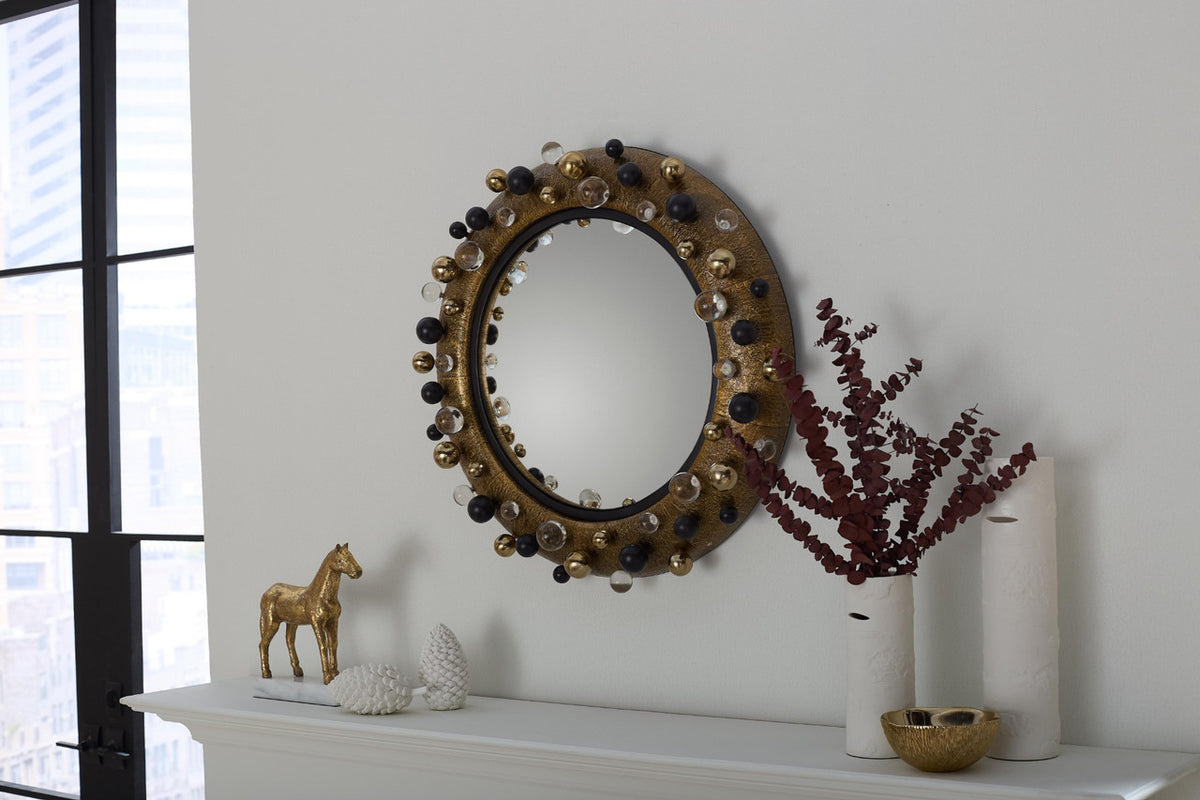 Villa & House Eris Mirror, Antique Brass