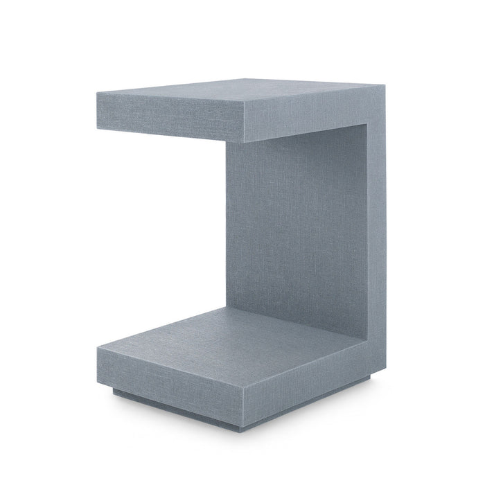 Villa & House Essential Side Table with Glass Top, Winter Gray