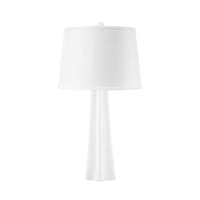 Villa & House Estrella Lamp with Shade 14-inch White Linen, with Nickel, Plaster White