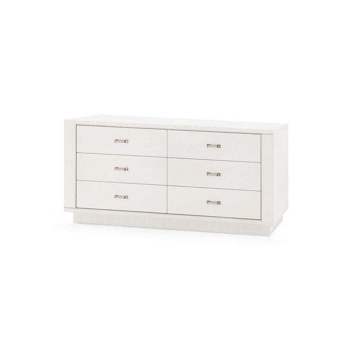 Villa & House Ethan 6-Drawer with Glass Top, Sand White