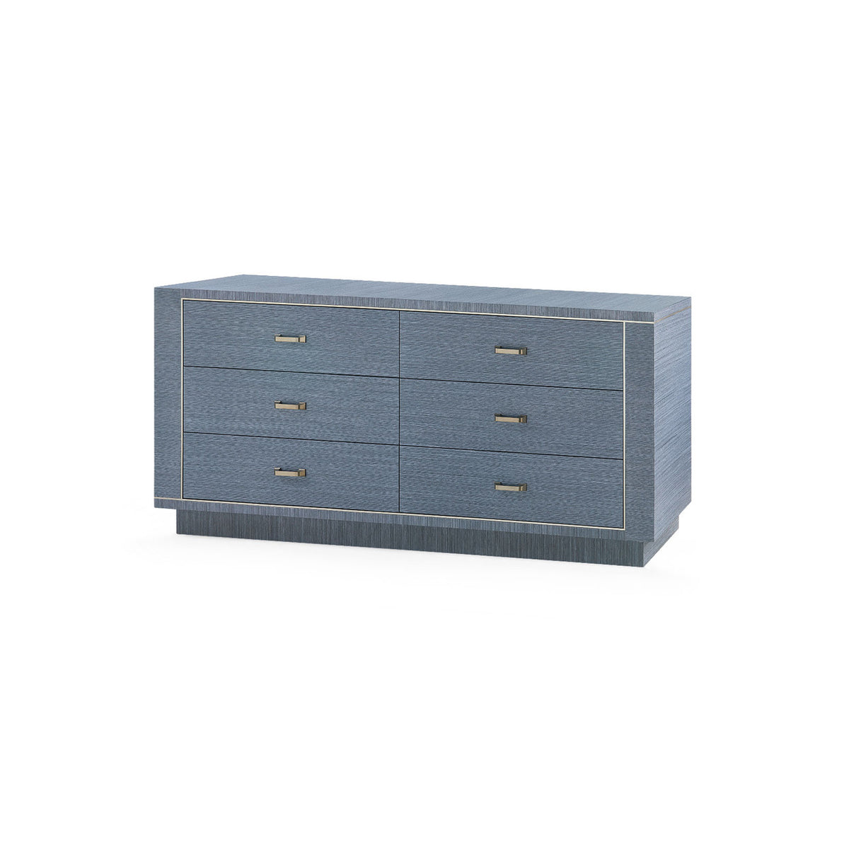 Villa & House Ethan 6-Drawer with Glass Top, Navy Blue