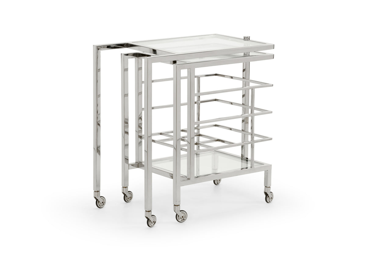 Chelsea House Rankin Bar Cart - Nickel