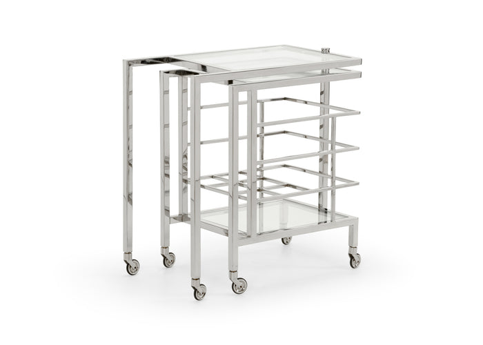 Chelsea House Rankin Bar Cart - Nickel
