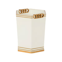 Chelsea House Oliver Wastebasket - White/Gold