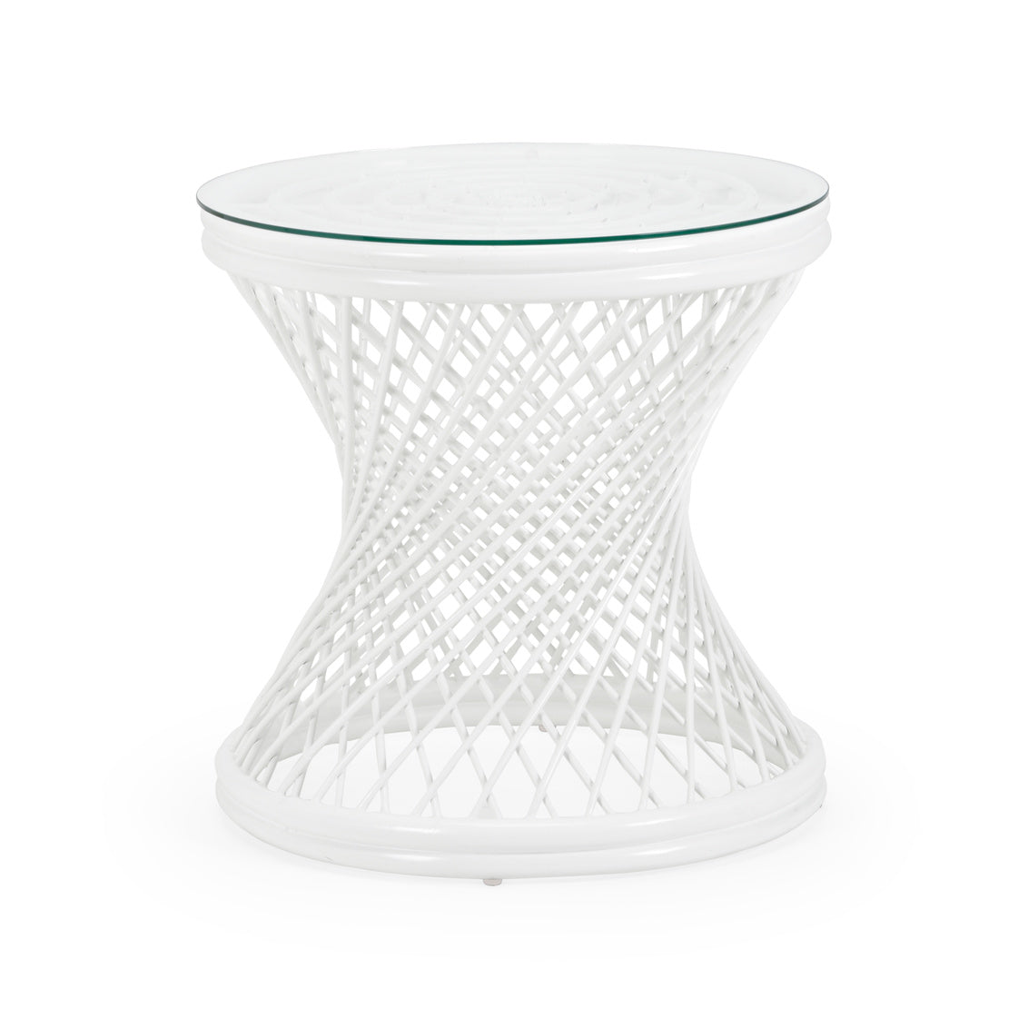 Chelsea House Rattan Side Table - White