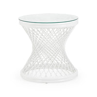 Chelsea House Rattan Side Table - White