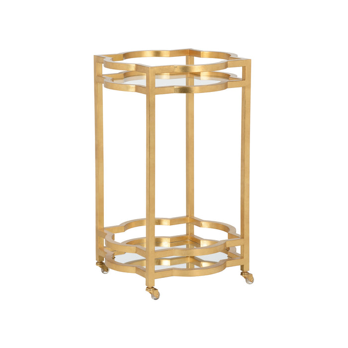Chelsea House Quatrefoil Bar Cart - Gold