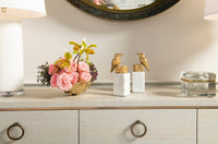 Villa & House Finch Statue (Pair), Gold Leaf