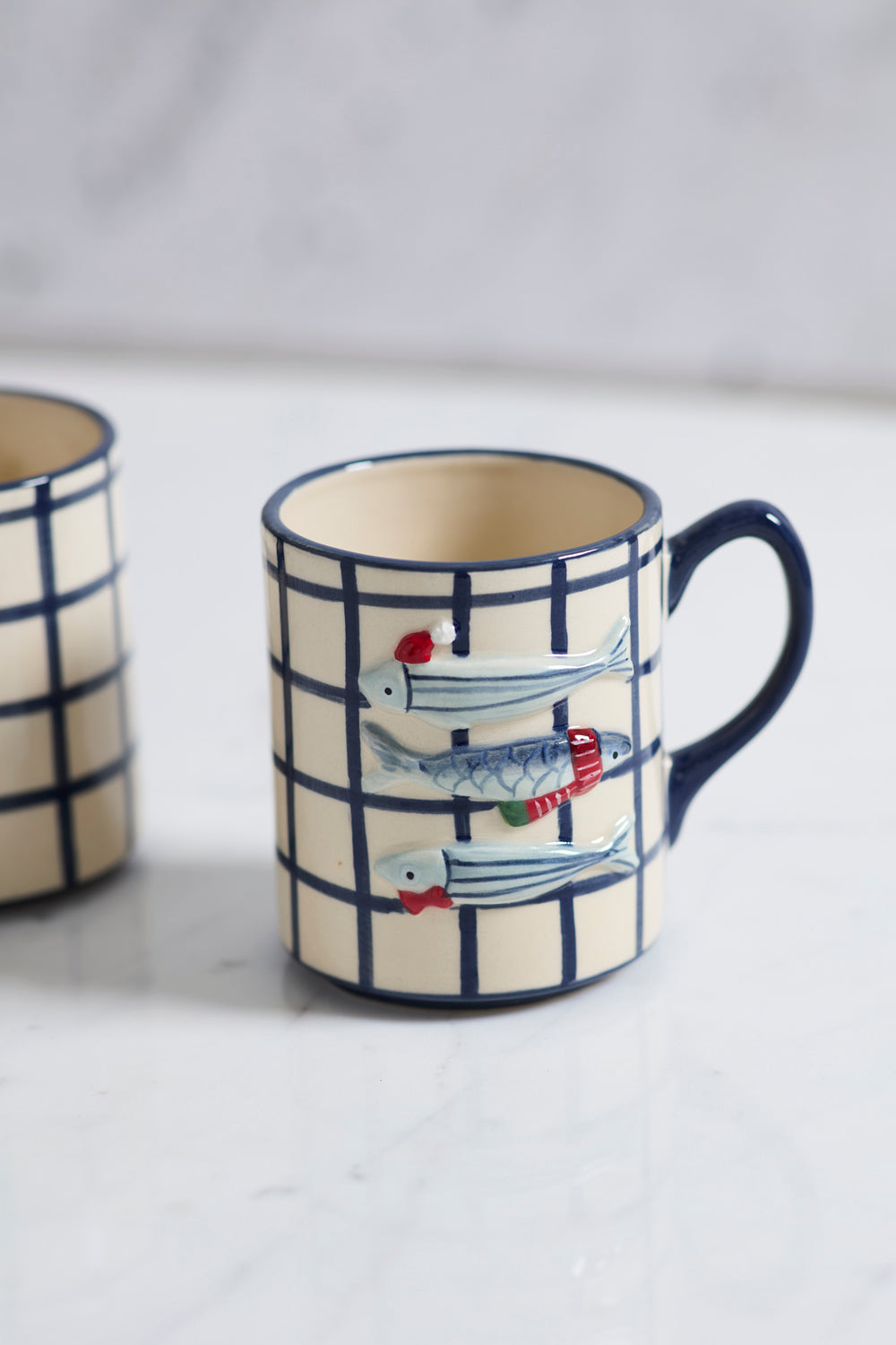 Design Shop Festive Fish Mug 5"x 3.5"x 4", Set of 2