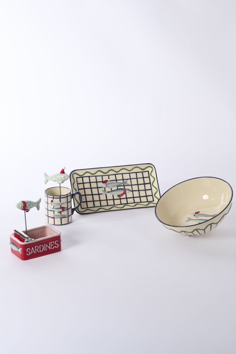 Design Shop Festive Fish Mug 5"x 3.5"x 4", Set of 2