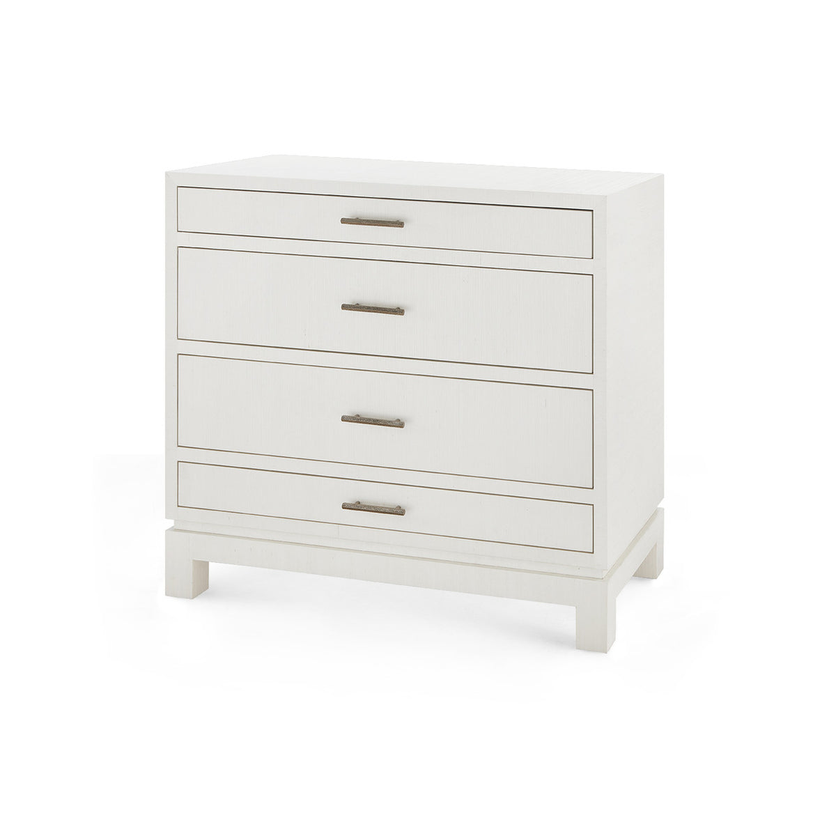 Villa & House Florence Large 4-Drawer with Glass Top, Sand White