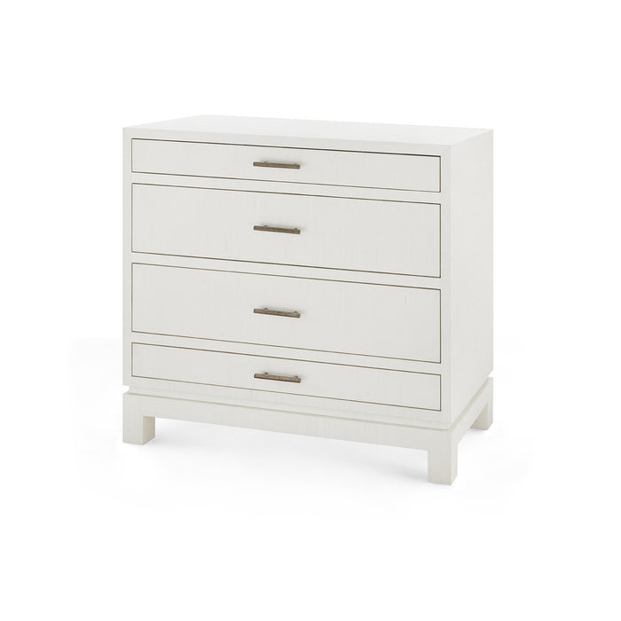 Villa & House Florence Large 4-Drawer with Glass Top, Sand White