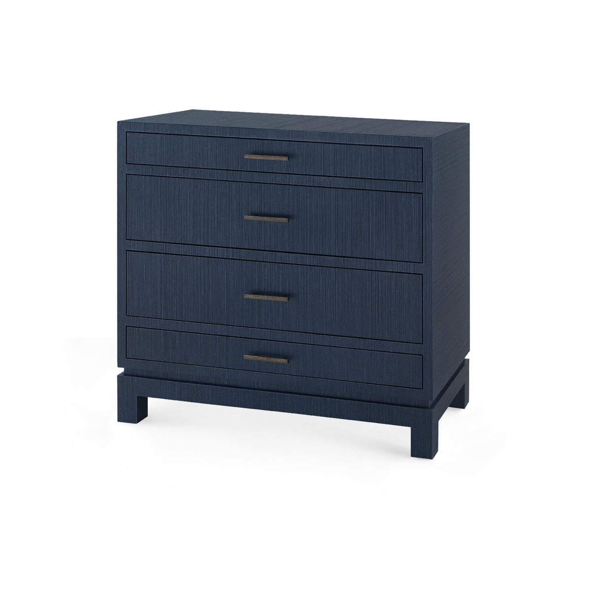 Villa & House Florence Large 4-Drawer with Glass Top, Selvage Blue
