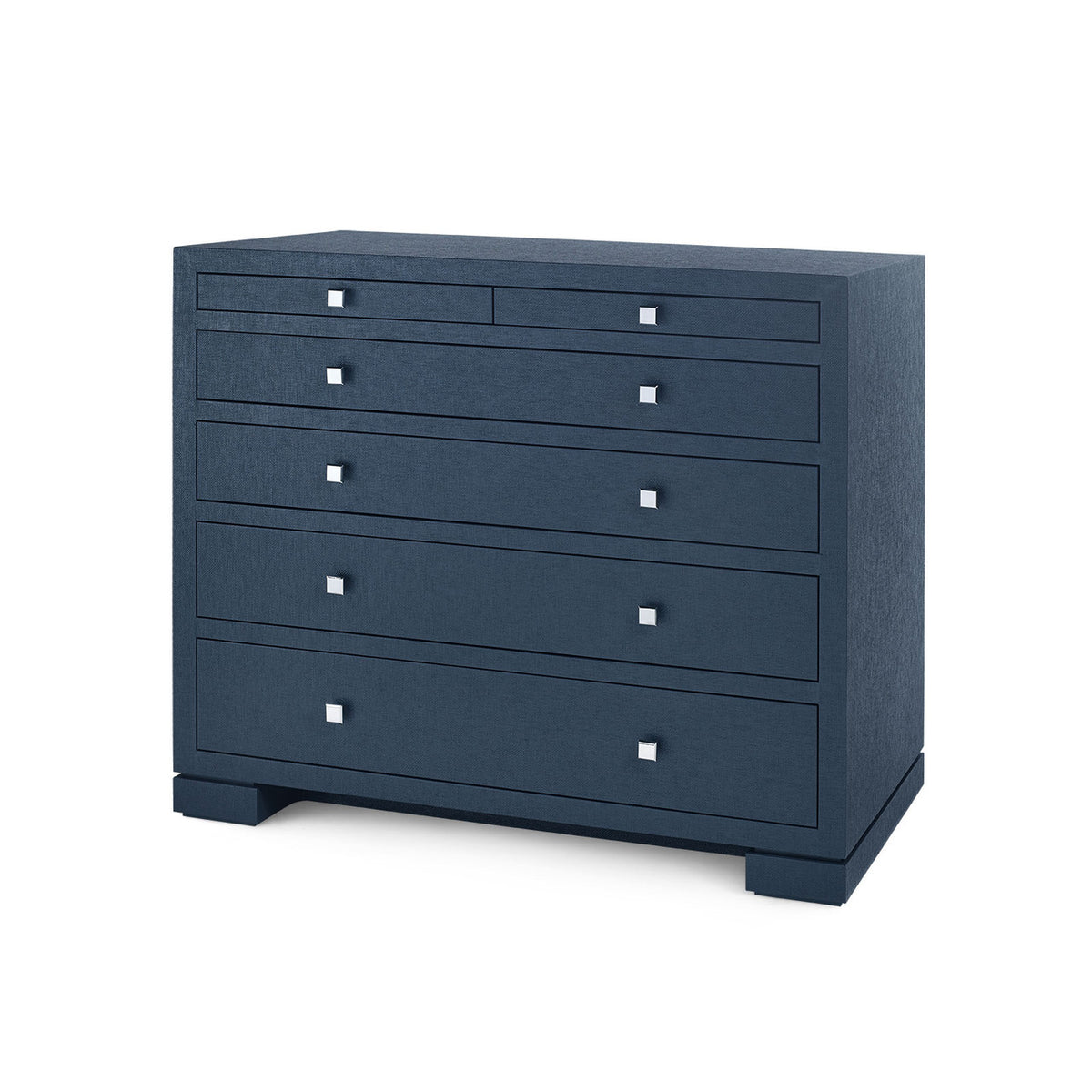 Villa & House Frances 6-Drawer with Glass Top, Deep Navy