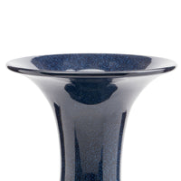 Villa & House Flare Vase, Deep Blue and White